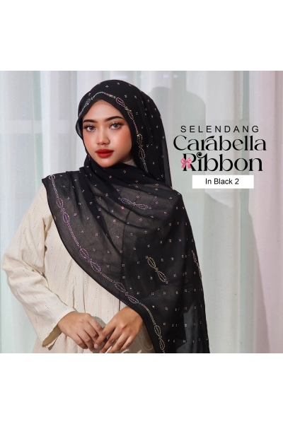 SELENDANG CARABELLA RIBBON 3.0  - BLACK 2